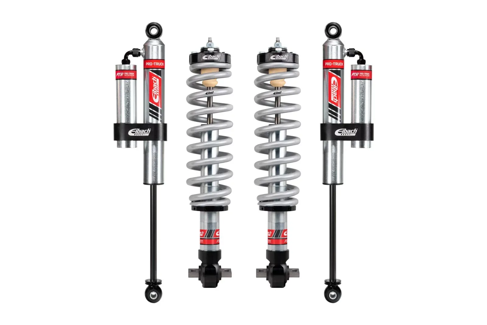 Pair of Front Coilovers + Rear Reservoir Shocks